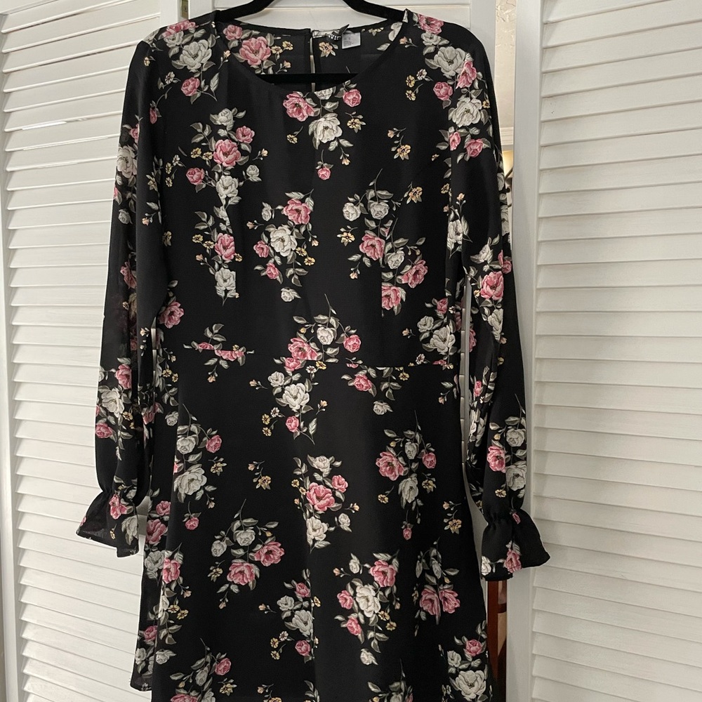 Black floral dress from H&M. Size 12
